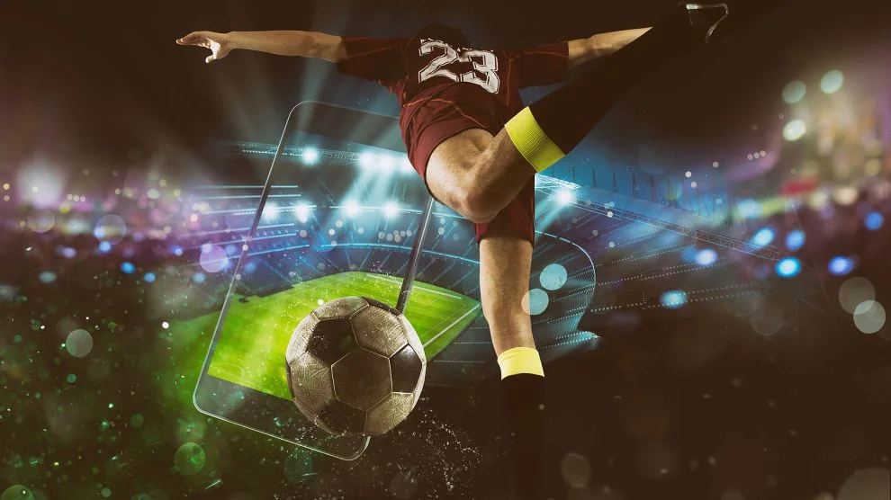 Suasana layar pertandingan olahraga untuk tampilan acara langsung