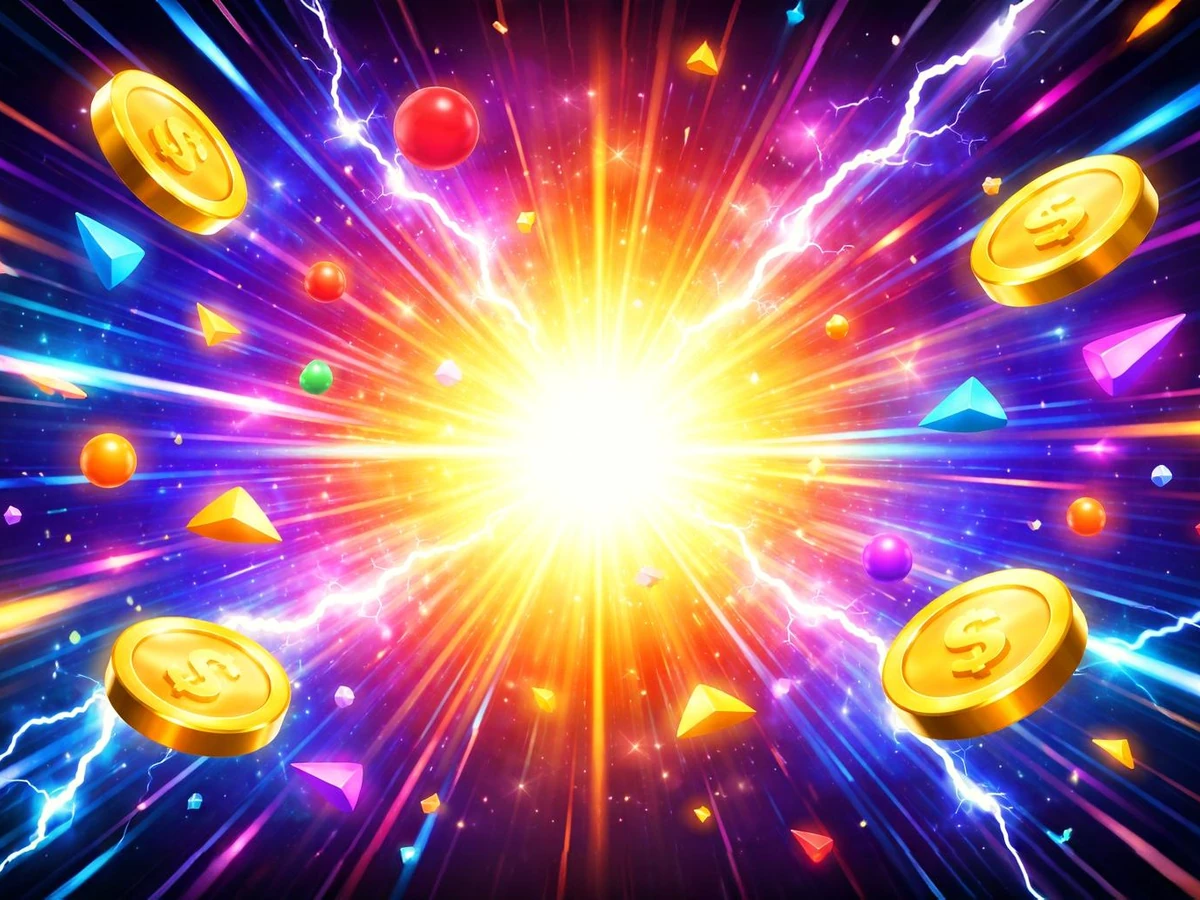 Ilustrasi permainan slot video dengan simbol khusus pada layar